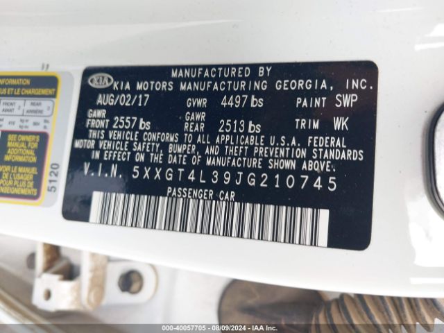 5XXGT4L39JG210745 KIA Optima Lx