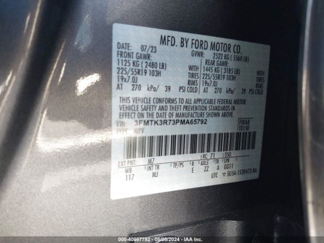 3FMTK3R73PMA65792 Ford Mustang Mach-e Premium