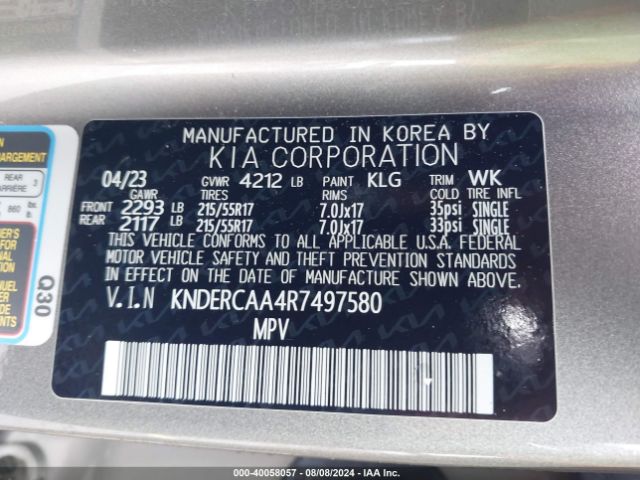KNDERCAA4R7497580 KIA SELTOS EX
