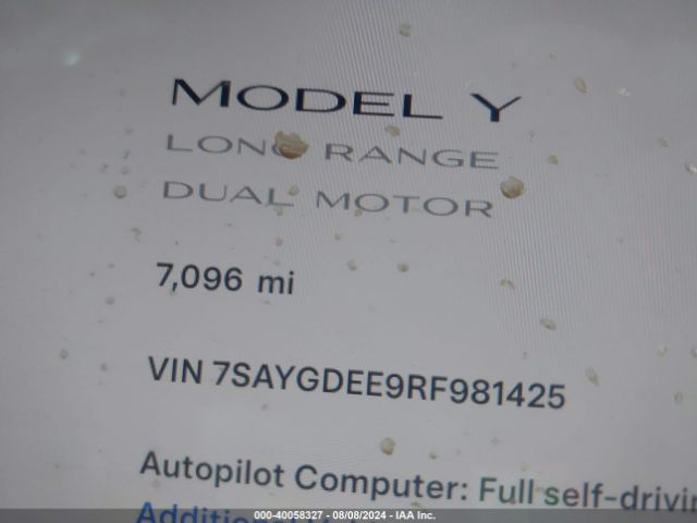2024 TESLA MODEL Y 7SAYGDEE9RF981425 Photo 6