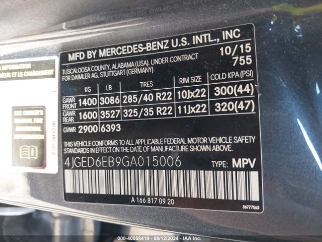 4JGED6EB9GA015006 Mercedes-Benz Gle 450 Amg Coupe 4matic