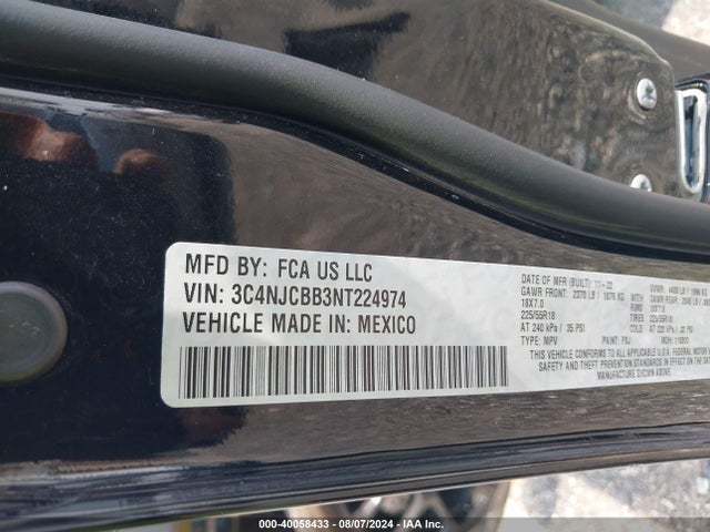 3C4NJCBB3NT224974 Jeep Compass Altitude Fwd