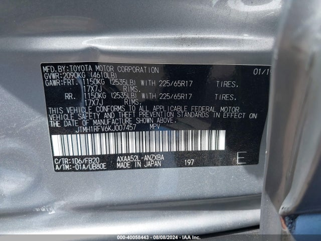 Toyota RAV4 LE 2019 JTMH1RFV6KJ007457 Image 9