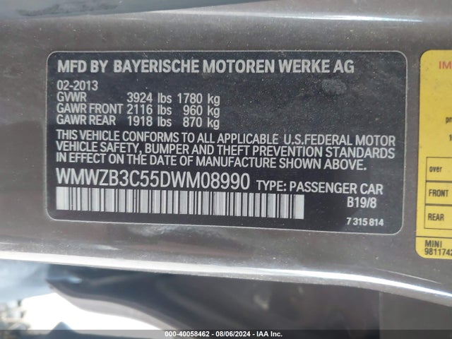 2013 MINI COUNTRYMAN WMWZB3C55DWM08990 Photo 8