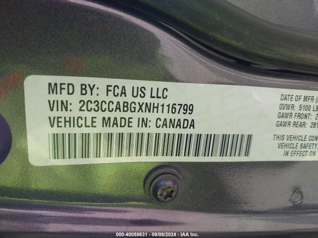 Chrysler 300 S 2022 2C3CCABGXNH116799 Image 9