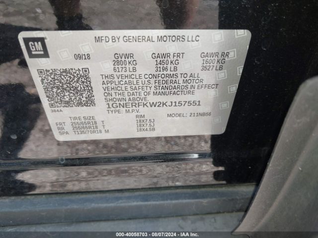 1GNERFKW2KJ157551 Chevrolet Traverse Ls