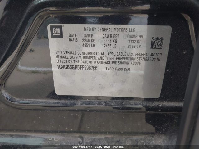 1G4GB5GR5FF298766 Buick Lacrosse Leather