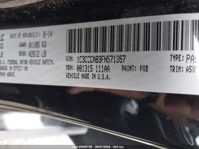 1C3CCCAB3FN571357 Chrysler 200 Limited