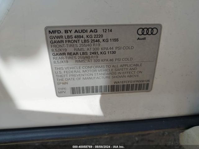 WA1EFCFS1FR008105 Audi Q3 2.0t Premium Plus