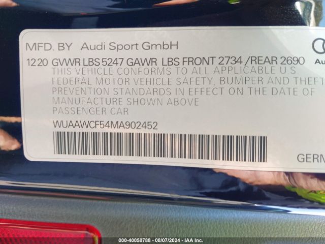 2021 AUDI RS 5 SPORTBACK WUAAWCF54MA902452 Photo 8