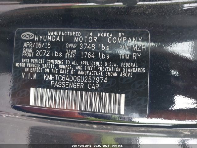KMHTC6AD0GU257974 Hyundai Veloster