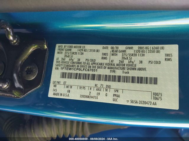 1FTEW1CP0LFC67031 Ford F-150 Xlt