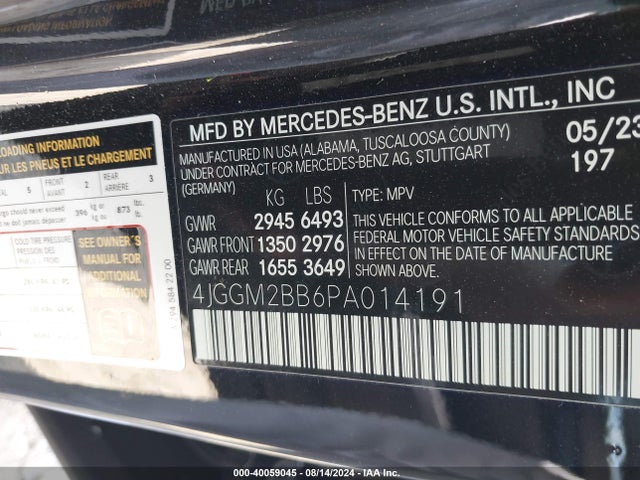 4JGGM2BB6PA014191 Mercedes-Benz Eqe 350+ Suv