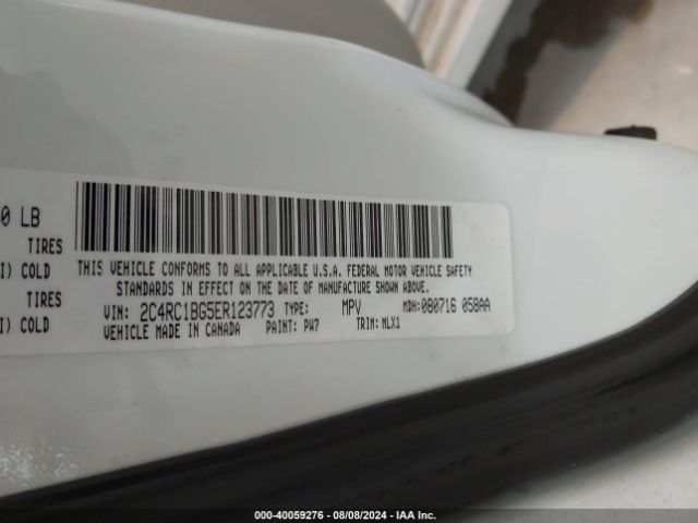 2C4RC1BG5ER123773 Chrysler Town & Country Touring
