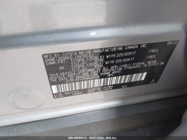 Toyota Rav4 Xle 2023 2T3P1RFV7PW400436 Image 9