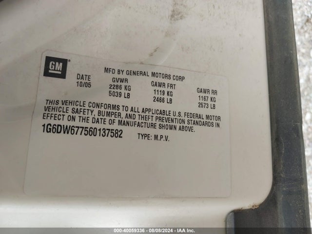 2006 CADILLAC STS 1G6DW677560137582 Photo 8