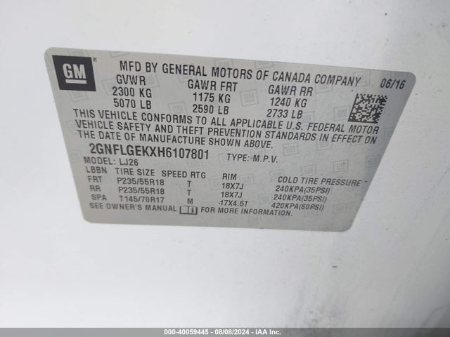 Chevrolet Equinox Premier 2017 2GNFLGEKXH6107801 Image 9