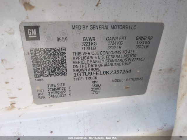1GTU9FEL0KZ357254 GMC Sierra 1500 Denali