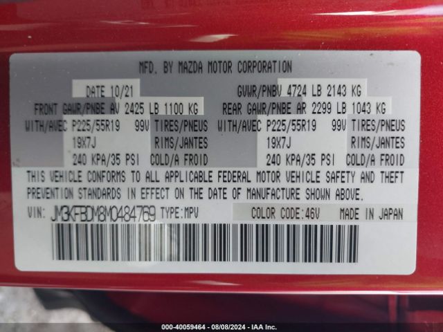 JM3KFBDM8M0484769 Mazda Cx-5 Grand Touring