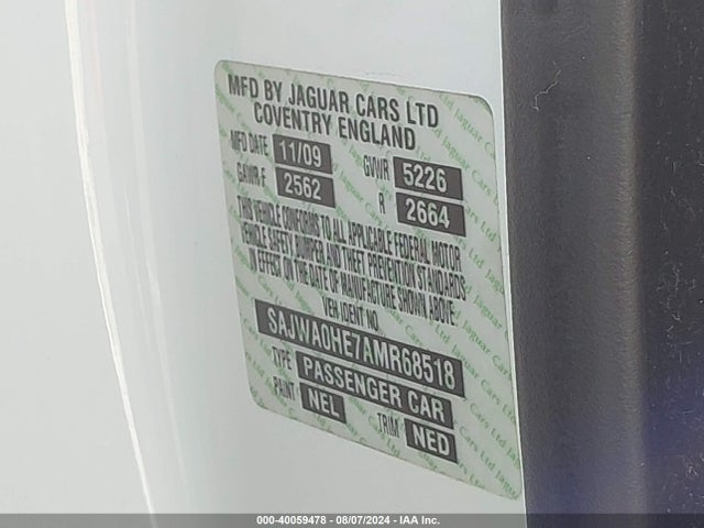 2010 JAGUAR XF SAJWA0HE7AMR68518 Photo 8