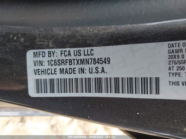 1C6SRFBTXMN784549 RAM 1500 Big Horn Quad Cab 4x4 6'4 Box