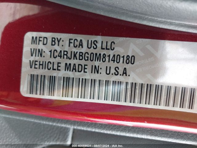 1C4RJKBG0M8140180 Jeep Grand Cherokee L Limited 4x4