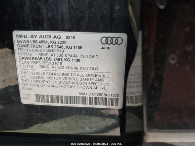 WA1EFCFS5GR021330 Audi Q3 2.0t Premium Plus