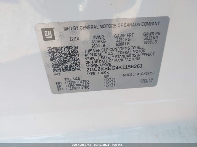 Chevrolet Silverado 2500hd Lt 2019 2GC2KSEG4K1156361 Image 9