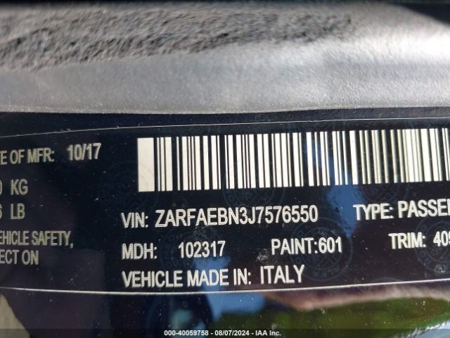 ZARFAEBN3J7576550 Alfa Romeo Giulia Rwd