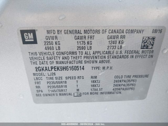 2GKALPEK9H6160514 GMC Terrain Slt