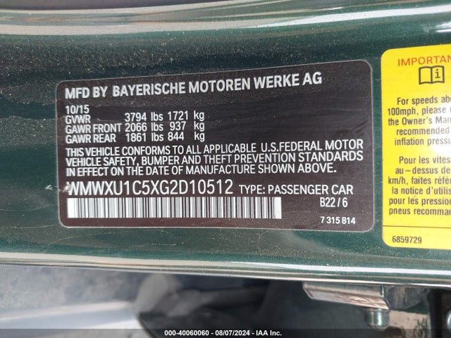 2016 MINI HARDTOP WMWXU1C5XG2D10512 Photo 8