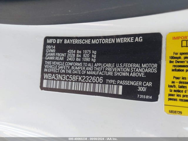 WBA3N3C58FK232606 BMW 428i