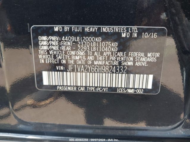 JF1VA2Y66H9824332 Subaru Wrx Sti Limited