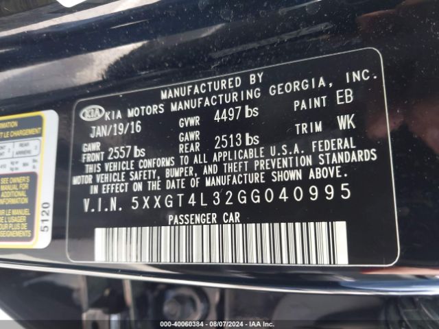 5XXGT4L32GG040995 KIA Optima Lx