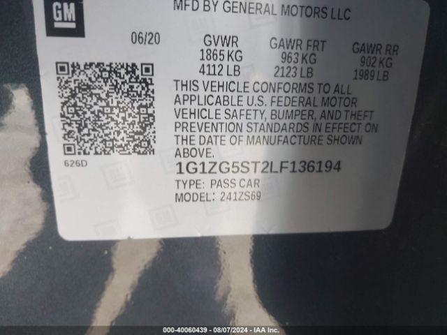 1G1ZG5ST2LF136194 Chevrolet Malibu Fwd Rs