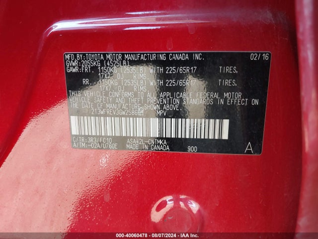 Toyota Rav4 Xle 2016 2T3WFREV3GW258651 Image 9
