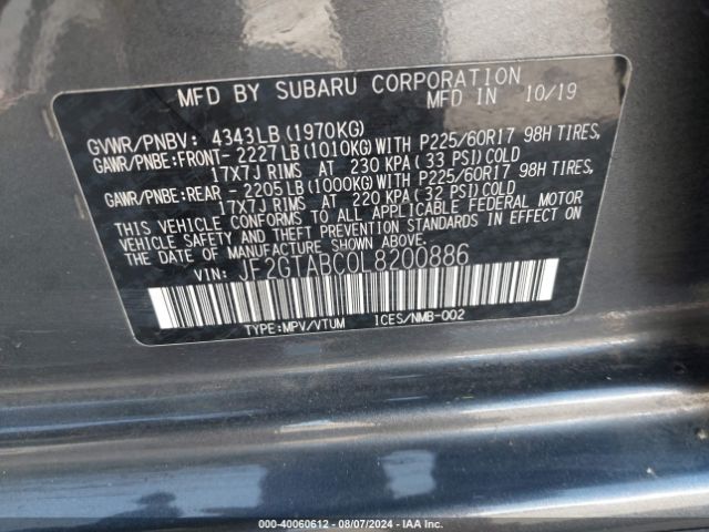 JF2GTABC0L8200886 Subaru Crosstrek