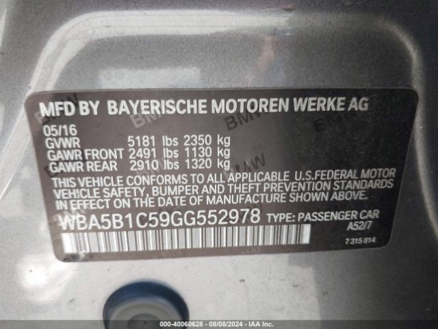 WBA5B1C59GG552978 BMW 535i