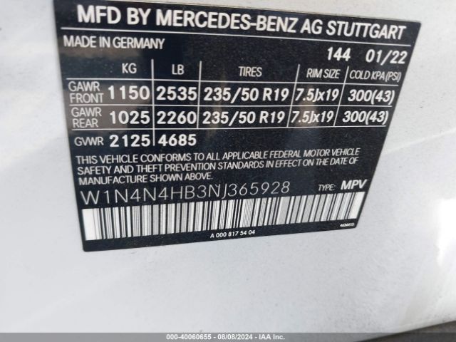 W1N4N4HB3NJ365928 Mercedes-Benz Gla 250 4matic
