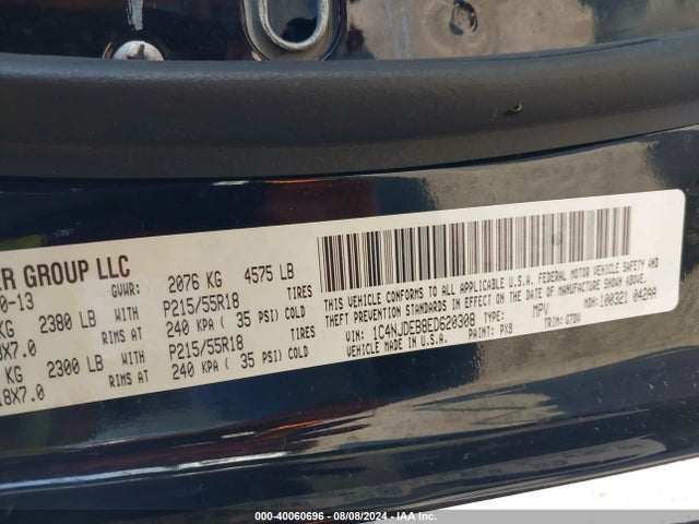 1C4NJDEB8ED620308 Jeep Compass Latitude