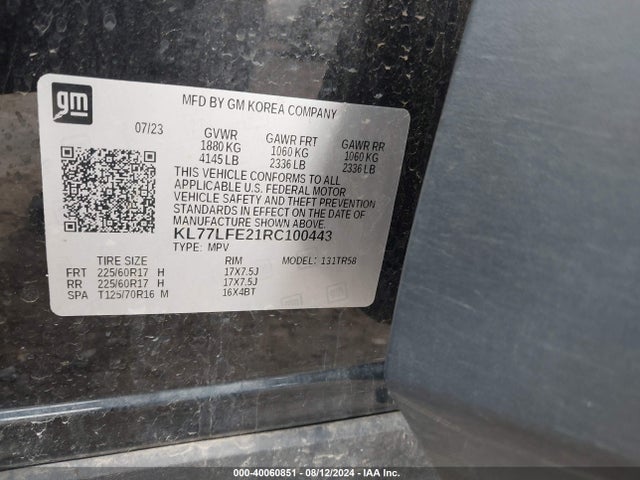Chevrolet Trax Fwd Sp 2024 KL77LFE21RC100443 Image 9