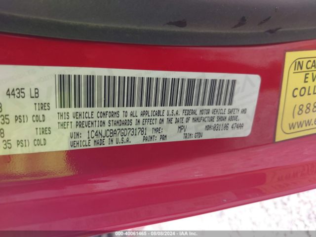 1C4NJCBA7GD731781 Jeep Compass Sport Se