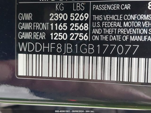 WDDHF8JB1GB177077 Mercedes-Benz E 350 4matic