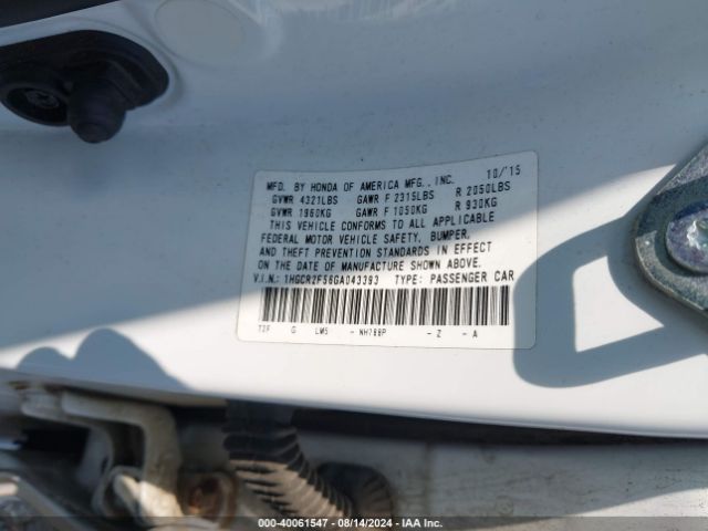 1HGCR2F56GA043393 Honda Accord Sport