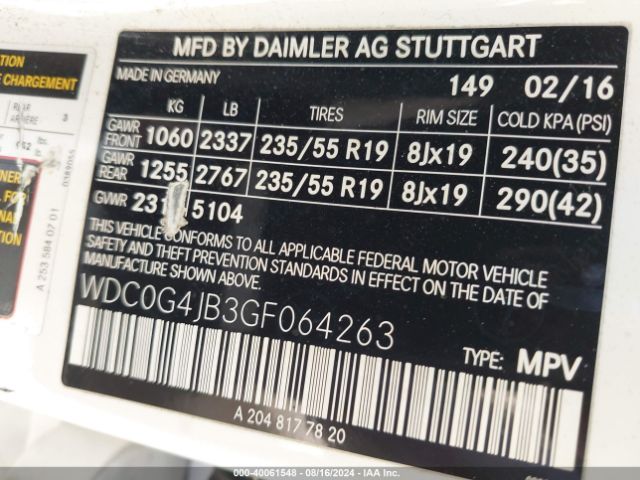 WDC0G4JB3GF064263 Mercedes-Benz GLC 300