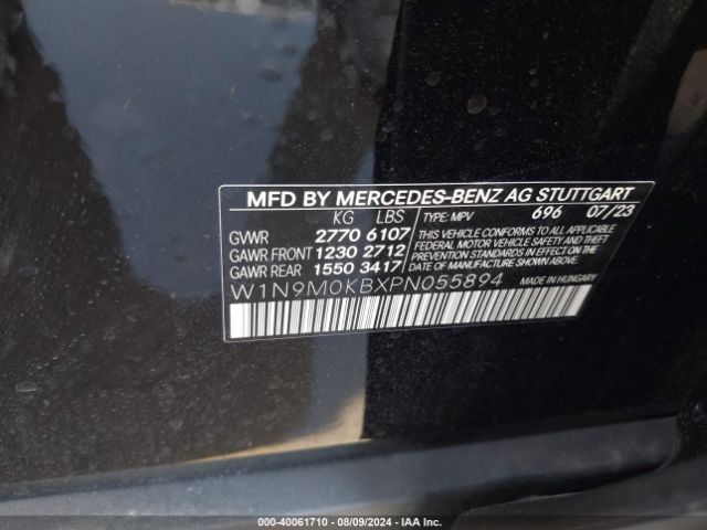W1N9M0KBXPN055894 Mercedes-Benz Eqb 300 Suv 4matic
