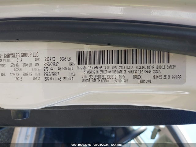 3C6JR6DT2EG333912 RAM 1500 Tradesman