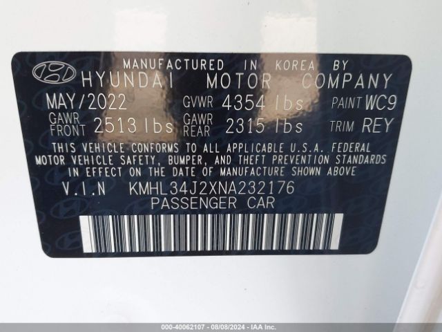 KMHL34J2XNA232176 Hyundai Sonata Limited