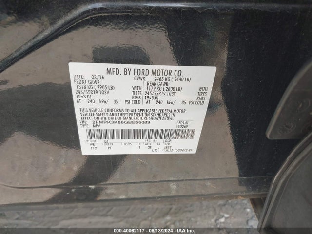 Ford Edge Titanium 2016 2FMPK3K86GBB56089 Image 9