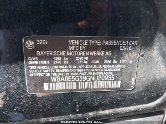 WBA8E5G59GNU20935 BMW 320i Xdrive